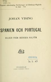 Cover of: Spanien och Portugal by Johan Vising