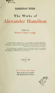 Cover of: Works by Alexander Hamilton