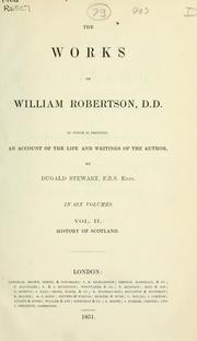 Cover of: Works by William Robertson
