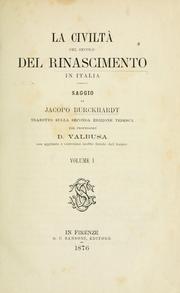 Cover of: La civiltà del rinascimento in Italia by Jacob Burckhardt