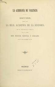 La Germanía de Valencia by Manuel Danvila y Collado