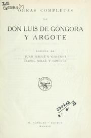 Cover of: Obras completas: edición de Juan Millé y Giménez, Isabel Millé y Giménez.
