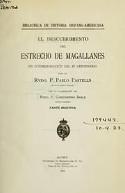 Cover of: El descubrimiento del Estrecho de Magallanes en conmemoración del IV Centenario. by Pablo Pastells