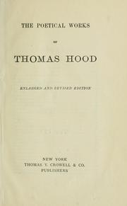 Cover of: The poetical works of Thomas Hood. by Thomas Hood