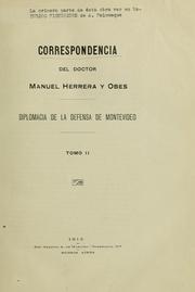 Cover of: Correspondencia del doctor Manuel Herrera y Obés by Manuel Herrera y Obes