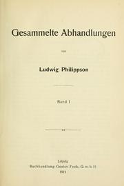 Cover of: Gesammelte Abhandlungen. by Ludwig Philippson