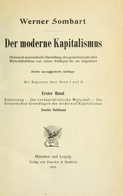 Cover of: Der moderne Kapitalismus by Werner Sombart, Werner Sombart