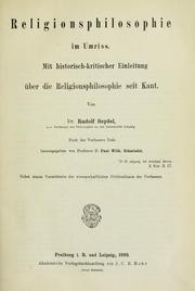 Religionsphilosophie im Umriss by Rudolf Seydel