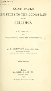 Cover of: Saint Paul's Epistles to the Colossians and to Philemon by Joseph Barber Lightfoot