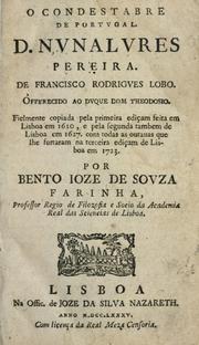 Cover of: O condestabre de Portugal, D. Nunalvres Pereira