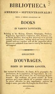 Cover of: Bibliotheca Americo-septentrionalis | David Bailie Warden