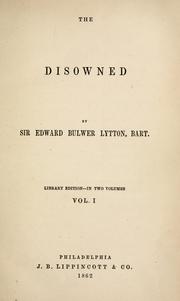 Cover of: disowned | Edward Bulwer Lytton