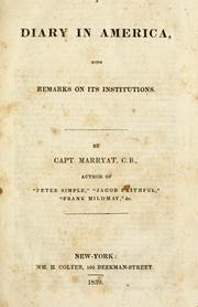 Cover of: A diary in America by Frederick Marryat