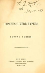 Cover of: The Orpheus C. Kerr papers: second series.