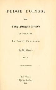 Cover of: Fudge doings: being Tony Fudge's record of the same, in fourty chapters