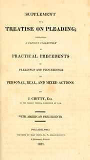 Cover of: Supplement to A treatise on pleading by Joseph Chitty