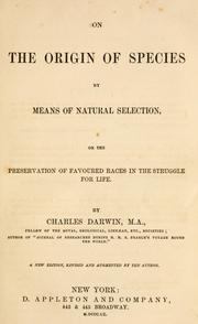 Cover of: On the origin of species by means of natural selection; by Charles Darwin