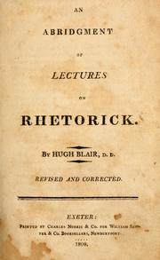 Cover of: An abridgment of Lectures on rhetoric