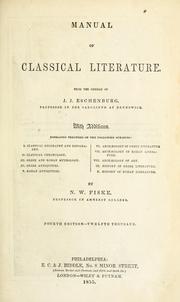 Cover of: Manual of classical literature by Johann Joachim Eschenburg