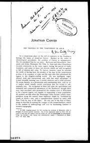 Cover of: Jonathan Carver | John Goadby Gregory