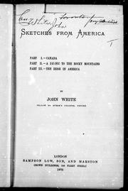 Cover of: Sketches from America by John White