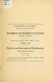 Cover of: Native and introduced saltbushes... by Elias Nelson