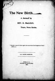 Cover of: The new birth by D. MacLean