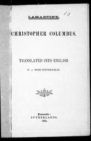 Front cover of Christopher Columbus by Alphonse de Lamartine