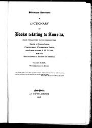 Cover of: A dictionary of books relating to America by Joseph Sabin, Joseph Sabin