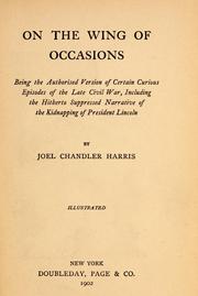 Cover of: On the wing of occasions by Joel Chandler Harris