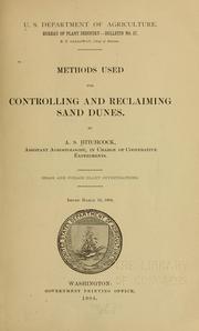 Cover of: Methods used for controlling and reclaiming sand dunes.