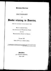 Cover of: A dictionary of books relating to America by Joseph Sabin