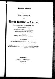 Cover of: A dictionary of books relating to America by Joseph Sabin
