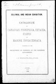 Cover of: Catalogue of Canadian Pinnipedia, Cetacea, fishes and marine invertebrata exhibited by the Department of Fisheries of the Dominion government
