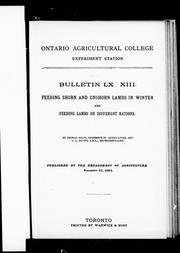 Cover of: Feeding shorn and unshorn lambs in winter ; And, Feeding lambs on different rations