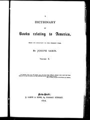 Cover of: A dictionary of books relating to America by Joseph Sabin