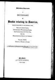 Cover of: A dictionary of books relating to America: from its discovery to the present time