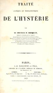 Cover of: Traitclinique et thapeutique de l'hystie