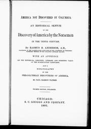 Cover of: America not discovered by Columbus by Rasmus Björn Anderson