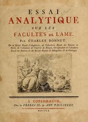 Cover of: Essai analytique sur les facult de l'ame by Charles Bonnet