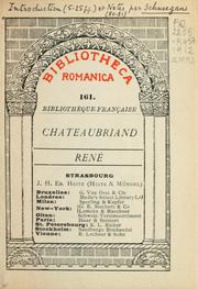 Cover of: René /Chateaubriand. by François-René de Chateaubriand