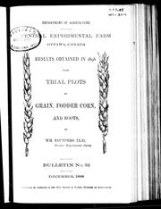 Cover of: Results obtained in 1898 from trial plots of grain, fodder corn, and roots