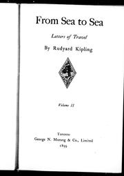 Cover of: From sea to sea: letters of travel