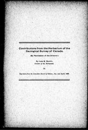 Cover of: Contributions from the herbarium of the Geological Survey of Canada by James M. Macoun, James M. Macoun