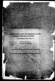 Cover of: Contributions from the herbarium of the Geological Survey of Canada by James M. Macoun, James M. Macoun