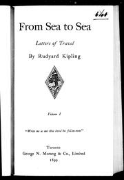 Cover of: From sea to sea by by Rudyard Kipling
