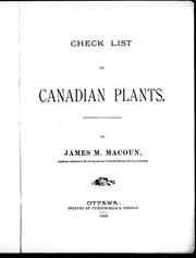 Cover of: Check list of Canadian plants