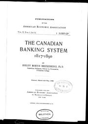 The Canadian banking system, 1817-1890