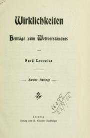 Cover of: Wirklichkeiten by Kurd Laßwitz