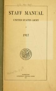 Cover of: Staff manual, United States Army by United States Department of War